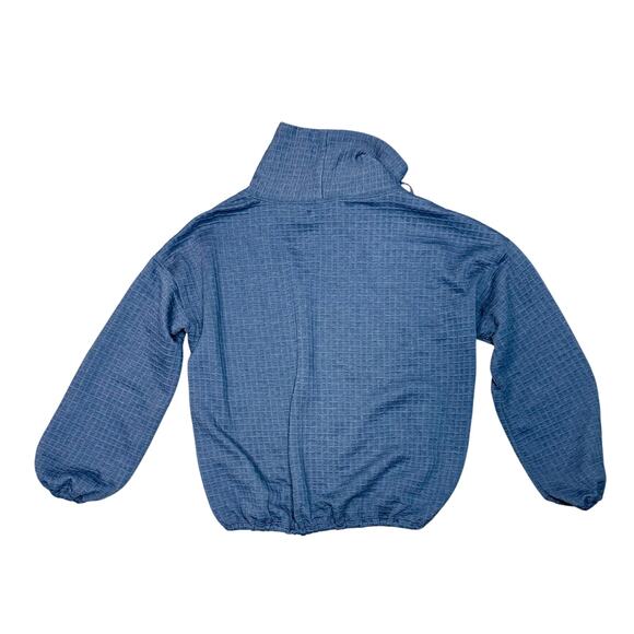 Max Studio Women's Cowl Neck Long Sleeve Waffle Knit Pullover Blue - Picture 4 of 6